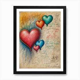 Heart Balloons Art Print