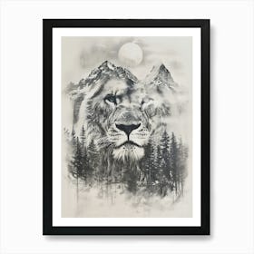 Lion In The Forest 19 Art Print