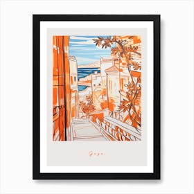 Gozo Malta Orange Drawing Poster Art Print