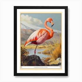 Greater Flamingo Andean Plateau Chile Tropical Illustration 4 Poster Art Print