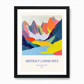 Colourful Abstract Vanoise National Park France 3 Poster Blue Art Print