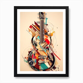 Colorful Abstract Guitar Art Print