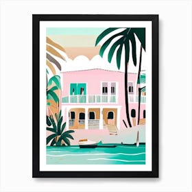 Ambergris Caye Belize Muted Pastel Tropical Destination Art Print
