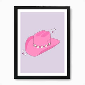 Cowboy Hat Purple And Pink Art Print