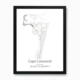 Cape Canaveral,United States Minimalist Map Poster