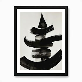 Black And White Abstract Painting 1 Art Print