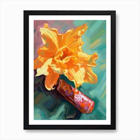 A Daffodil Oil Painting 2 Art Print