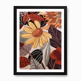 Fall Botanicals Anemone 1 Art Print