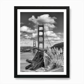 SAN FRANCISCO Monochrome Golden Gate Bridge Art Print
