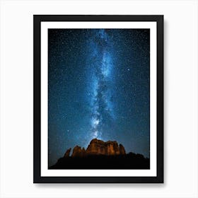 Milky Way Galaxy Night Sky Sedona Arizona Art Print