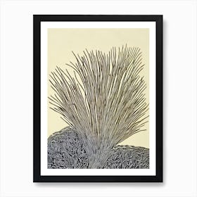 Acropora Digitifera Iii Linocut Art Print