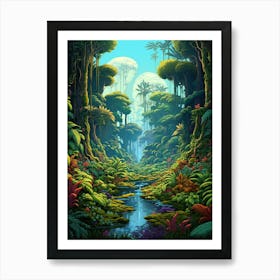 Atlantic Forest Pixel Art 3 Art Print
