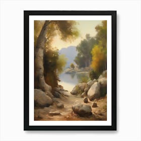 Forest Lake,Vintage Oil Painting,Farm Wall Decorations,Vintage Landscape,Vintage Landscape Oil Painting.1 2 Art Print