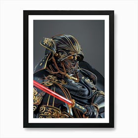 Darth Vader As A Vintagepunk Samurai 11 Art Print