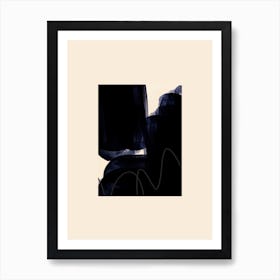 Black And Cream Abstract 4 Art Print