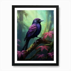 Tropical Symphony: Purple-Throated Fruitcrow Decor Art Print