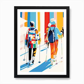 Gstaad   Switzerland, Ski Resort Illustration 2 Art Print