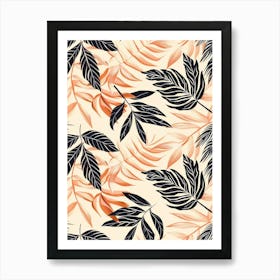 Seamless Pattern With Tropical Leaves 1 Art Print