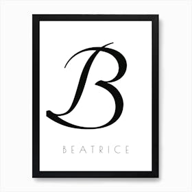 Beatrice Typography Name Initial Word Art Print