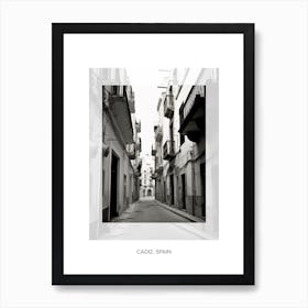 Poster Of Cadiz, Spain, Black And White Old Photo 2 Art Print