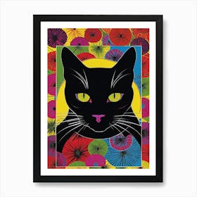 Beautiful Black Cat for good Luck Art Print