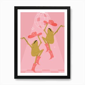 Frogs Dancing on the Dance Floor Art Print