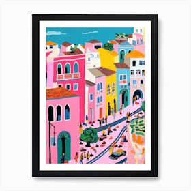 Lisbon, Portugal Colourful View 6 Art Print