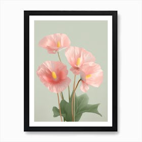 Anthurium Flowers Acrylic Pastel Colours 1 Art Print