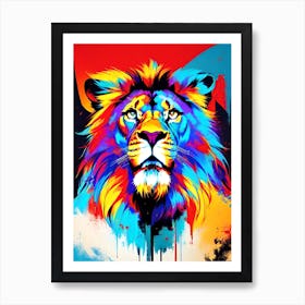 Colorful Lion 2 Art Print
