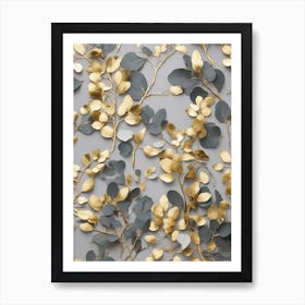 Gold Leaf Wallpaper Art Print