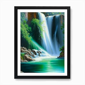 Zrmanja Waterfalls, Croatia Peaceful Oil Art  (2) Art Print