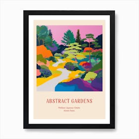 Colourful Gardens Portland Japanese Garden Usa 3 Red Poster Art Print