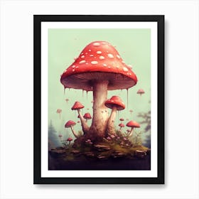 Surreal Mushroom Art Print