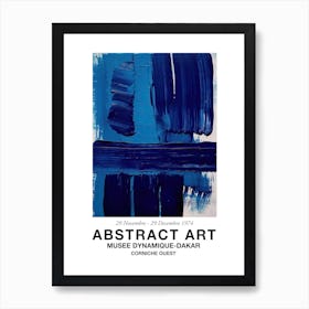Blue Brush Strokes Abstract 1 Exhibition Poster Art Print