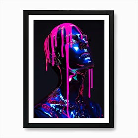 Neon Head Art Print