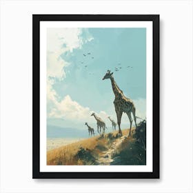 Herd Of Giraffes In The Wild 3 Art Print