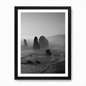 Twelve Apostles |Black and White |Great Ocean Road | Australia Art Print