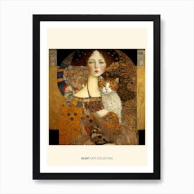 Gustav Klimt  Style Woman And Cats Collection Póster