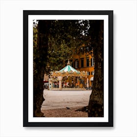 Carrousel In Lucca Tuscany Art Print
