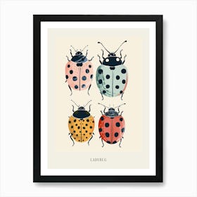 Colourful Insect Illustration Ladybug 8 Poster Art Print