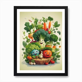 Happy Vegetables 1 Art Print