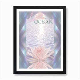 Love Ocean. Minimalist Collage Art Print