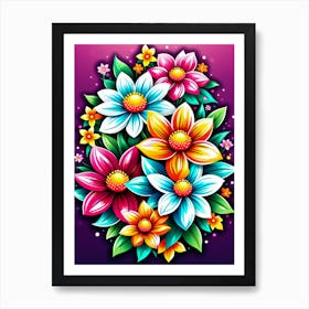 Colorful Flowers 4 Art Print