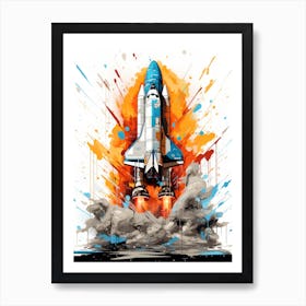 Space Launch Painting Art Print