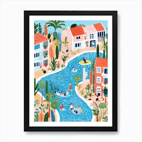 Poolside City Art Print