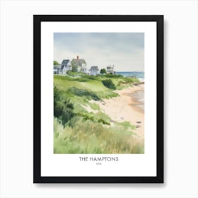 The Hamptons 6 Watercolour Travel Poster Art Print