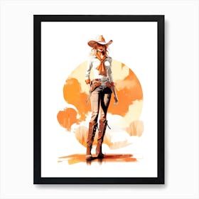 50 S Style Cowgirl 1 Art Print
