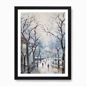 Winter City Park Painting Peoples Park Shanghai China 1 Art Print