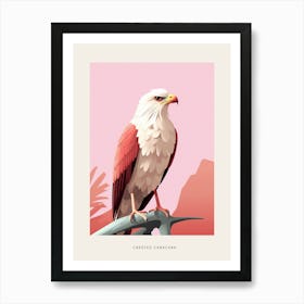 Minimalist Crested Caracara 3 Bird Poster Art Print