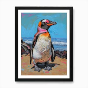 African Penguin Deception Island Oil Painting 1 Art Print